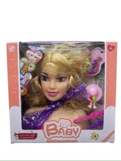 Jucarie Cap papusa Baby cu accesorii pentru coafat