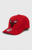 Mitchell&amp;Ness șapcă din amestec de l&acirc;nă Chicago Bulls culoarea rosu, cu imprimeu