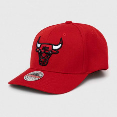 Mitchell&Ness șapcă din amestec de lână Chicago Bulls culoarea rosu, cu imprimeu