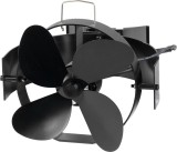 Ventilator Strend Pro pentru soba/semineu, montaj pe burlan cu magnet, termoelectric (fara curent), 4 pale, negru