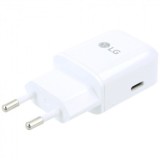 &Icirc;ncărcător de călătorie rapid LG USB tip C 3000mAh incl. Cablu de date alb MCS-N04ER