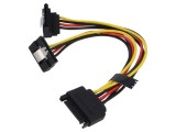 Cablu SATA 15pin tată unghi x2 - 0,15m