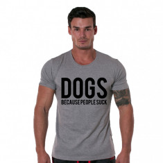 Tricou gri barbati - Dogs - M