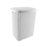 Cos de rufe Knit S-8001, plastic, diverse culori, 65 L, cu capac
