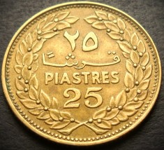 Moneda exotica 25 PIASTRES - LIBAN, anul 1969 * cod 3759