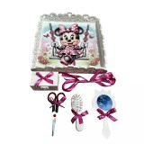 Cumpara ieftin Tavita Turta cu 6 Piese - Minnie in Leagan - TPT71 Alb cu Roz