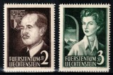 Liechtenstein 1955, Mi #332-333**, Principele Franz Joseph II, Principesa Georgina, MNH, cota 240,- &euro;!