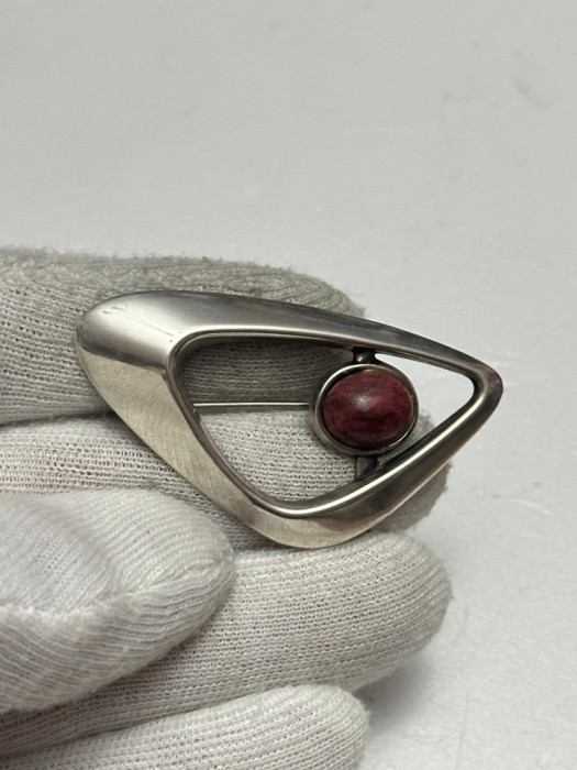 BROSA ARGINT 925 - Harry Sorby for David Andersen - Thulite - Norway - 1960-65 !