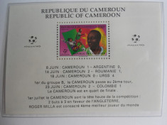 bloc timbre fotbal sport Campionatul Mondial de Foltbal din Italia 1990 foto