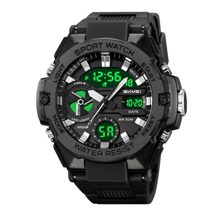 Ceas Sport SKMEI 2383 Negru , Analog-Digital, LED Night Light, Cronometru, Rezistent la Apa 5ATM, Dual Time, Shockproof