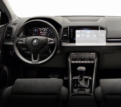 Folie protectie display navigatie si ceasuri de bord Duragon, din silicon, pentru Skoda Karoq 2021+, mata, anti-amprenta, kit instalare foto