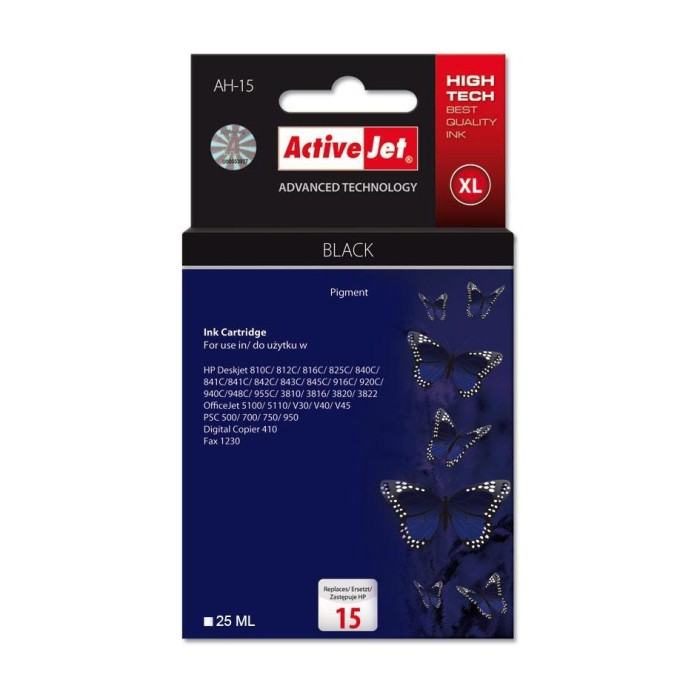 Cartus compatibil HP 15 Black, C6615DE, Premium Activejet, Garantie 5 ani Cartus compatibil HP 15 Black, C6615DE, Premium Activejet, Garantie 5 ani