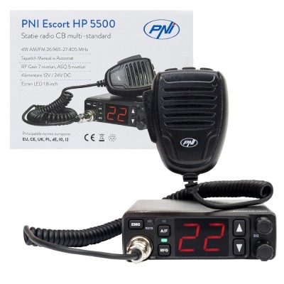 Resigilat : Statie radio CB PNI Escort HP 5500, multistandard, 4W, AM-FM, 12V/24V, foto