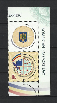 ROMANIA 2023 - ZIUA PASAPORTULUI ROMANESC, VINIETA 2, MNH - LP 2408 foto