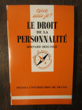 LE DROIT DE LA PERSONNALITE-BERNARD BEIGNIER