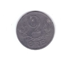 Moneda Danemarca 2 ore 1942, ocupatia germana, stare buna, cu mici pete albe, curata