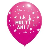 Set 10 baloane din latex, flippy, model party, la multi ani, 23 cm, roz, 2.2 g