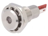 Lampă LED plată roșie 24VDC &Oslash;12,1mm IP67