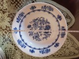 Set farfurii cu ornamente din cobalt, 12 persoane, made in RSR vintage, Romania