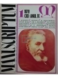 Al. Oprea - Manuscriptum, nr. 1/1978 (30) anul IX (Editia: 1978)