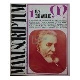 Al. Oprea - Manuscriptum, nr. 1/1978 (30) anul IX (Editia: 1978)