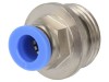 Conector Push-in Simplu PNEUMAT BLUELINE Alamă Nichelată G 1/2 8mm Aer Comprimat