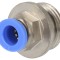 Conector push-in simplu alamă nichelată
