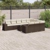 VidaXL Set canapele de grădină cu perne, 11 piese, maro, poliratan 3223102