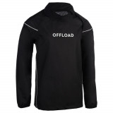 Jachetă Impermeabilă Protecţie Ploaie Rugby R500 Negru Copii, OFFLOAD