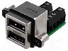 Conector USB A, in&amp;amp;#351;urubare, pt. montare pe panou, AMPHENOL - MUSB-C411-30 foto