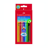 Cumpara ieftin Creioane colorate 12 culori cu grip Faber Castell 112412