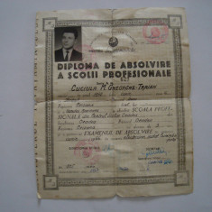 Diploma de absolvire a scolii profesionale, electrician, 1967