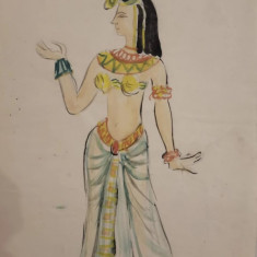 Schita costum balet, dans egiptean Spărgătorul de nuci 1959, Opera Bucuresti