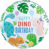 Balon din folie 46 cm cu dinozauri Happy Dino Birthday StarHome GiftGalaxy, Hessa