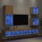 vidaXL Unități de perete TV cu LED-uri, 5 piese, stejar sonoma, lemn
