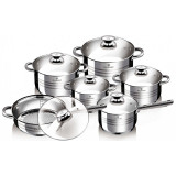 Set oale si tigai inox Blaumann, 12 piese, design elegant, capace rezistente