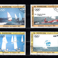 M2 TS1 7 - Timbre foarte vechi - Mauritania - JO Los Angeles 1984 - Yahting