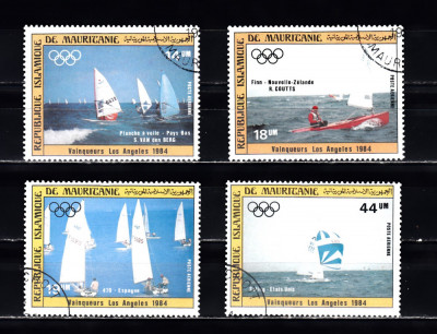 A12 S2 7 - Timbre foarte vechi - Mauritania - JO Los Angeles 1984 - Yahting foto