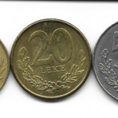 Albania lot complet monede emise dupa 1991