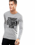 Cumpara ieftin Bluza barbati gri cu text negru - Straight Outta Vitan - S, THEICONIC