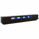 Cumpara ieftin Comoda TV cu lumini LED, negru, 260x35x40 cm