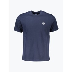 Tricou barbati din bumbac cu logo si croiala Regular fit albastru inchis, S