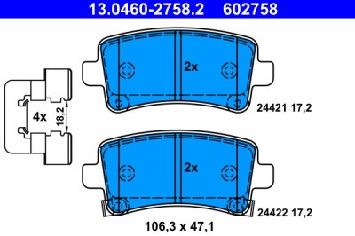 ATE 13.0460-2758.2 set placute frana,frana disc foto