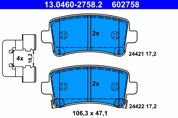 ATE 13.0460-2758.2 set placute frana,frana disc