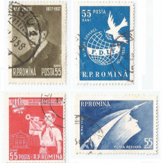 România, LP 446/1957, LP 455/1958, LP 467/1958, LP 497/1960, 4 serii oblit.
