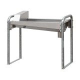 Adapatoare Inox 50L cu Picior Zincat Kerbl 117x60cm, Supapa Automata 41L/min, Bazin Inox, Drenaj Usor, Animale Ferma, Anti-coroziune
