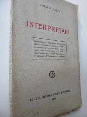 Interpretari , 1927 - Mihai D. Ralea foto