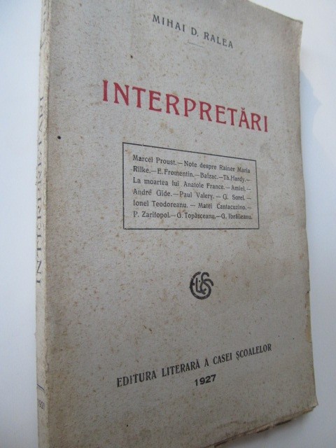 Interpretari , 1927 - Mihai D. Ralea