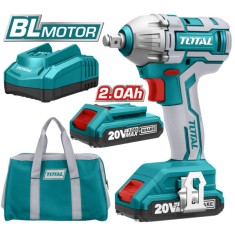 TOTAL - Masina de insurubat cu impact cu acumulatorI 20V-2.0Ah Li-Ion (2 acumulatori) - 1/2&quot;