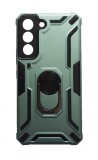 Husa telefon compatibila cu Samsung Galaxy S22 Plus, Powerful, Inel si placuta metalica, HT101, Verde, Silicon, Carcasa